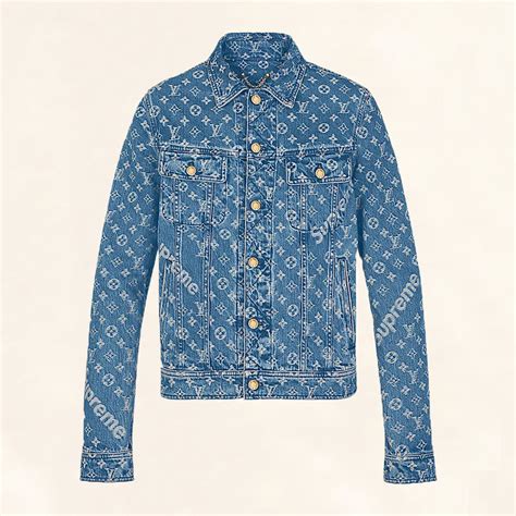 supreme louis vuitton denim jacket retail|supreme louis vuitton tracksuit.